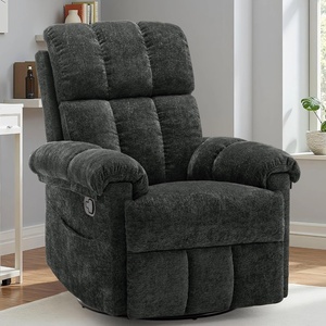 Korser Power Recliner Chair, Electric Recliners for Adults, Small Recliners for Small Spaces, Upholstered Recliner with USB & Type-C Charging Ports, Nursery Chair for Living Room, Chenille, Beige(Black)