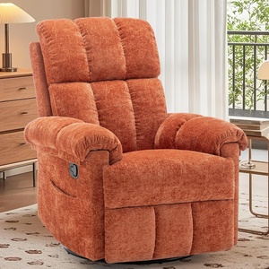 Korser Power Recliner Chair, Electric Recliners for Adults, Small Recliners for Small Spaces, Upholstered Recliner with USB & Type-C Charging Ports, Nursery Chair for Living Room, Chenille, Beige(Orange)