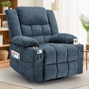 Korser Recliner Chair for Adults, Wall Hugger RV Recliner with Massage and Heating, Zero-Gravity Recliners, Electric Power Recliner Chair for Living Room, Bedroom, Home, Theater Seating (Darkgrey)(Blue)