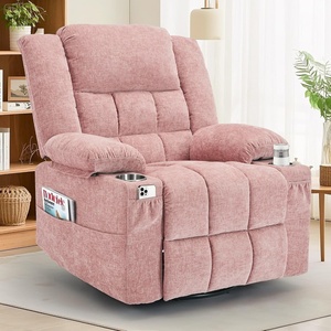 Korser Recliner Chair for Adults, Wall Hugger RV Recliner with Massage and Heating, Zero-Gravity Recliners, Electric Power Recliner Chair for Living Room, Bedroom, Home, Theater Seating (Darkgrey)(Pink)